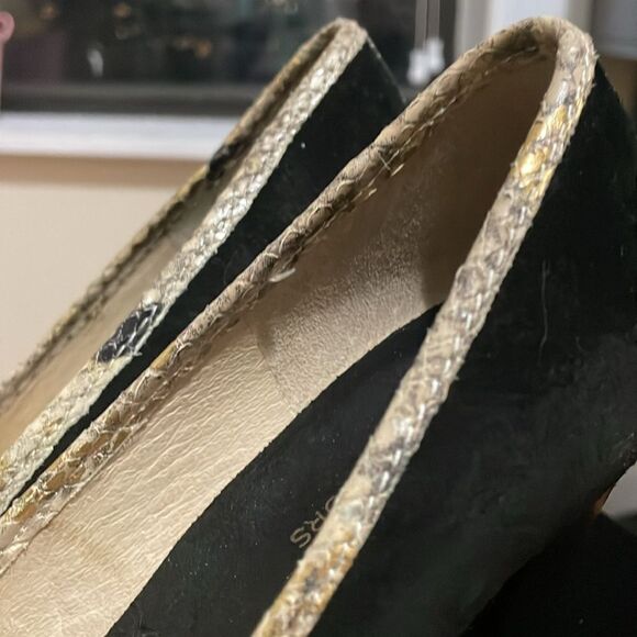 Black suede Micheal’s Kors belted round toe high heels stilettos size 7.5 M - Picture 8 of 15